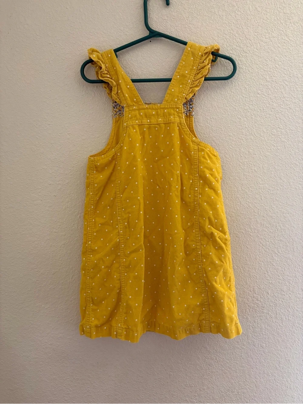GAP Toddler Corduroy Yellow Floral-Trim Dress